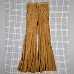HYFVE NWT Cordoury Brown Flared Bell Bottom Womens Trousers Size S